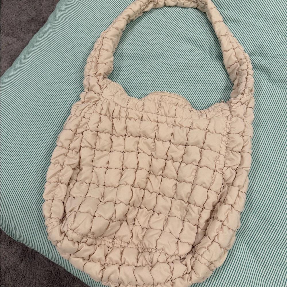 Elegant Cream Quilted Women's Bag